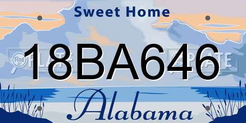 18BA646 Alabama License Plate