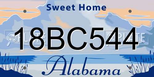 18BC544 Alabama License Plate
