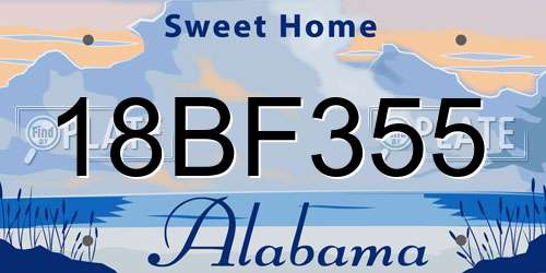 18BF355 Alabama License Plate