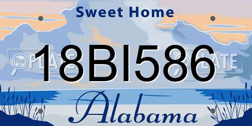 18BI586 Alabama License Plate