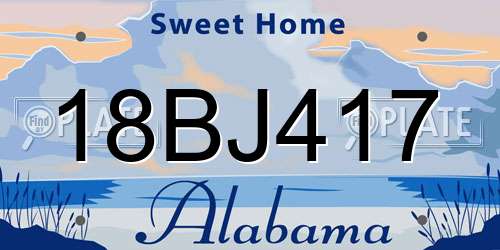 18BJ417 Alabama License Plate
