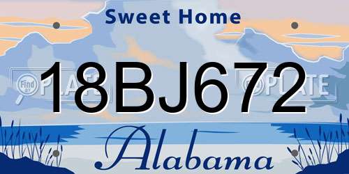 18BJ672 Alabama License Plate