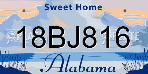 18BJ816 Alabama License Plate