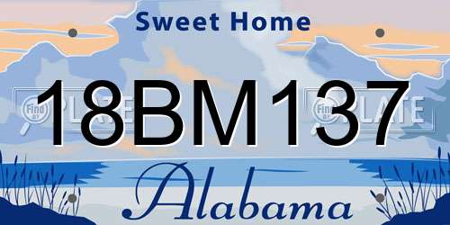 18BM137 Alabama License Plate