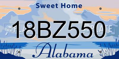 18BZ550 Alabama License Plate