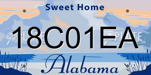 18C01EA Alabama License Plate