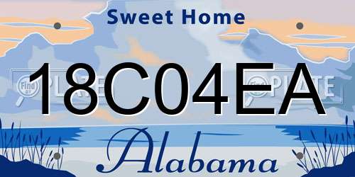 18C04EA Alabama License Plate