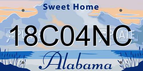18C04NC Alabama License Plate