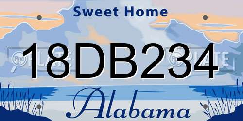 18DB234 Alabama License Plate