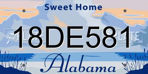 18DE581 Alabama License Plate