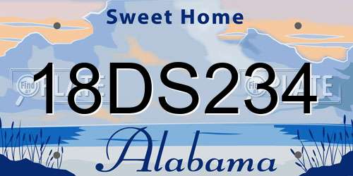 18DS234 Alabama License Plate
