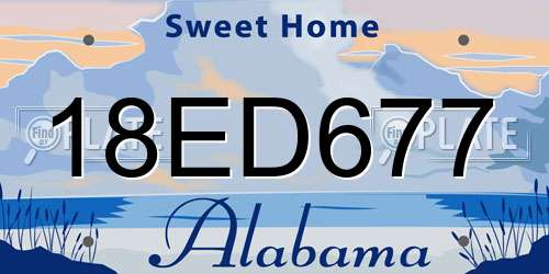 18ED677 Alabama License Plate