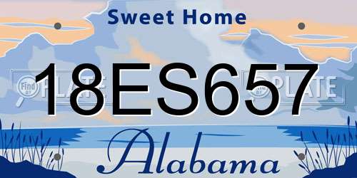18ES657 Alabama License Plate