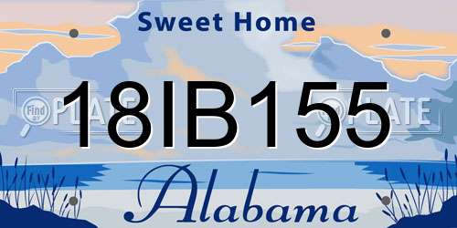 18IB155 Alabama License Plate