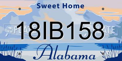 18IB158 Alabama License Plate