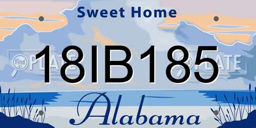 18IB185 Alabama License Plate