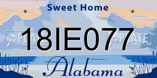 18IE077 Alabama License Plate