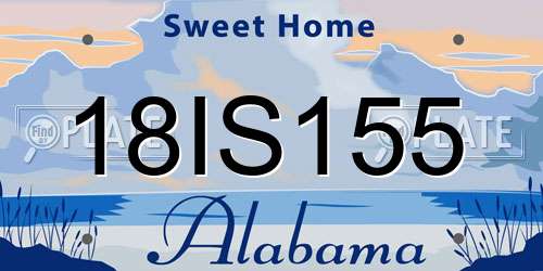 18IS155 Alabama License Plate