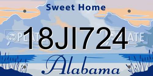 18JI724 Alabama License Plate
