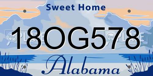 18OG578 Alabama License Plate