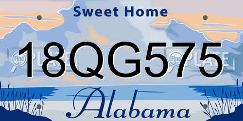 18QG575 Alabama License Plate