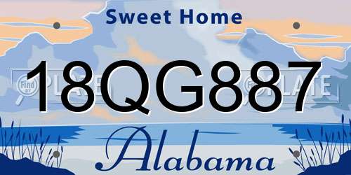 18QG887 Alabama License Plate