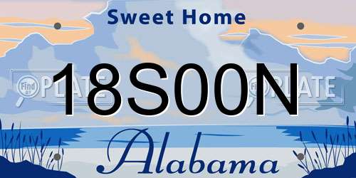 18S00N Alabama License Plate