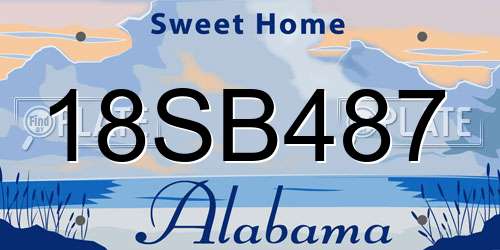 18SB487 Alabama License Plate
