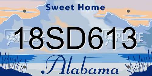 18SD613 Alabama License Plate