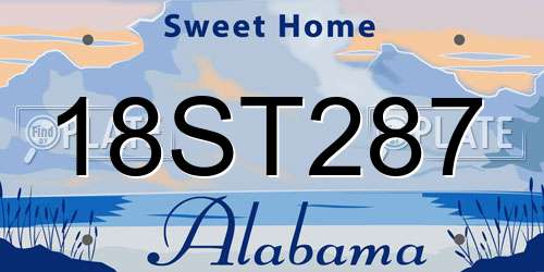 18ST287 Alabama License Plate