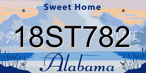 18ST782 Alabama License Plate