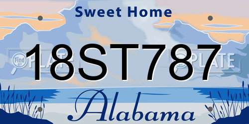 18ST787 Alabama License Plate
