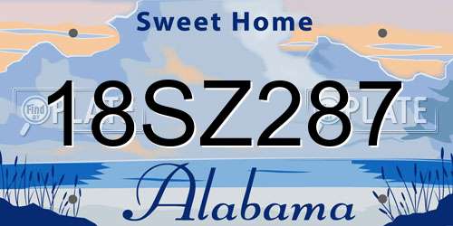 18SZ287 Alabama License Plate
