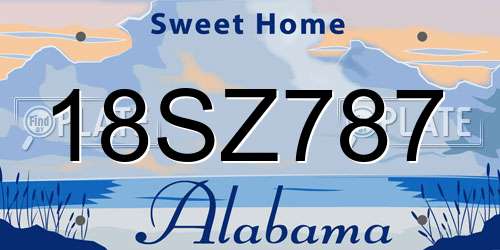 18SZ787 Alabama License Plate