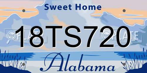 18TS720 Alabama License Plate