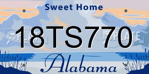 18TS770 Alabama License Plate