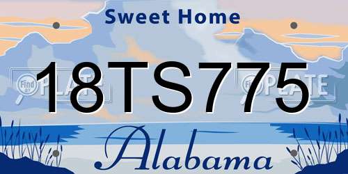 18TS775 Alabama License Plate