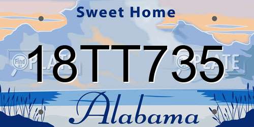 18TT735 Alabama License Plate