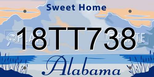 18TT738 Alabama License Plate