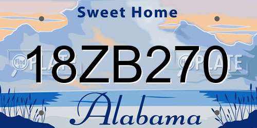 18ZB270 Alabama License Plate