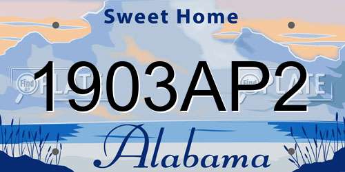 1903AP2 Alabama License Plate