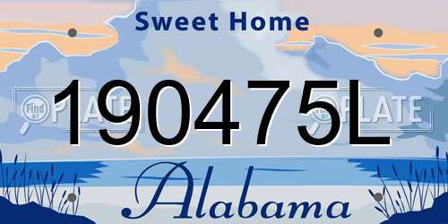 190475L Alabama License Plate