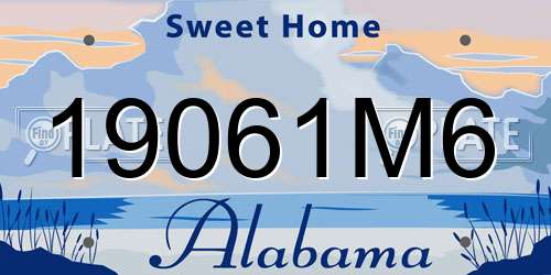 19061M6 Alabama License Plate
