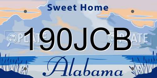 190JCB Alabama License Plate