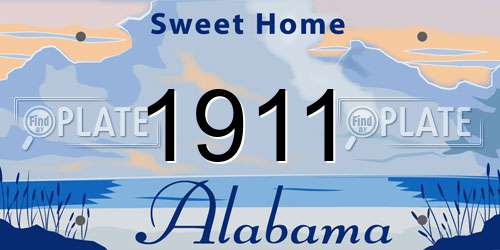 1911 Alabama License Plate