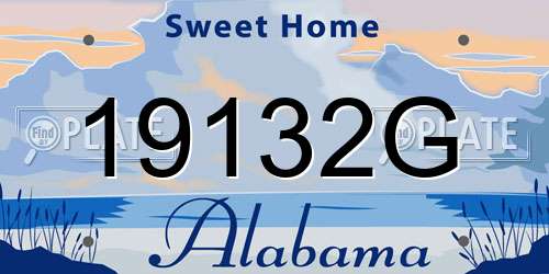 19132G Alabama License Plate