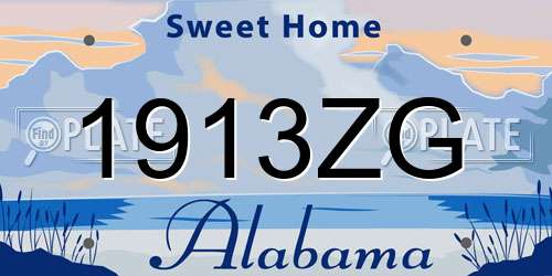 1913ZG Alabama License Plate
