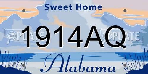 1914AQ Alabama License Plate