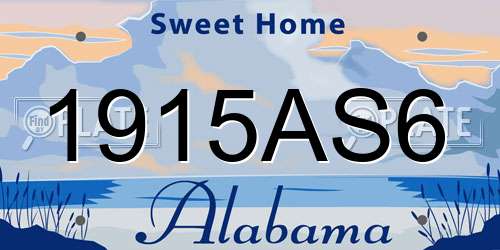 1915AS6 Alabama License Plate