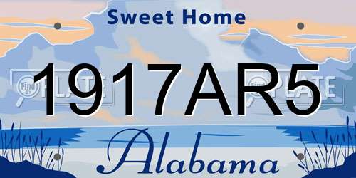 1917AR5 Alabama License Plate